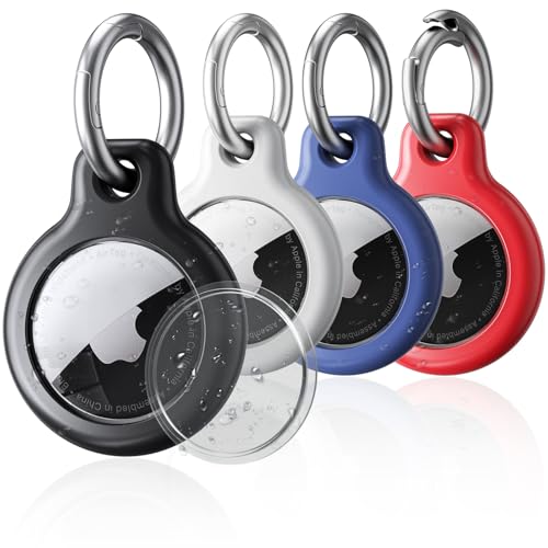 Husă impermeabilă pentru breloc Apple Airtag, cu inel anti-pierdere, carcasă rigidă TPU AirTag pentru chei, geantă, zgardă pentru animale de companie, valiză