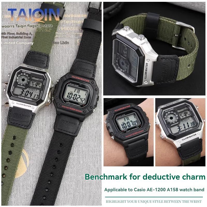 AE1200 Nylonarmband Für CASIO AE-1200 AE-1300 W-216H A158 W-219 Outdoor Sportuhrarmband modifiziert Herren Armband Handgelenkband 18mm
