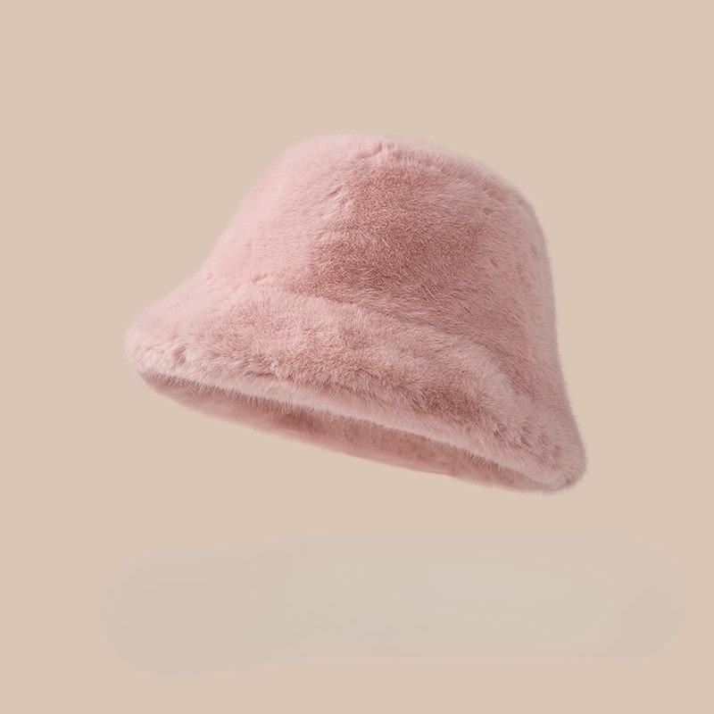 Korean Style Thickened for Keep Warmth Fisherman Hat Women Fashion Solid Color Big Head Circumference Ear Protection Windproof Keep Warmth Bucket Hat