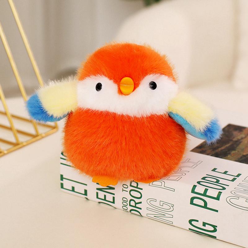 11CM Kawaii Cartoon Simulation Anime Jiujiu Bird Stuffed Animal Plush Toy Children's Sparrow Handmade Doll Festival Gift Pendant