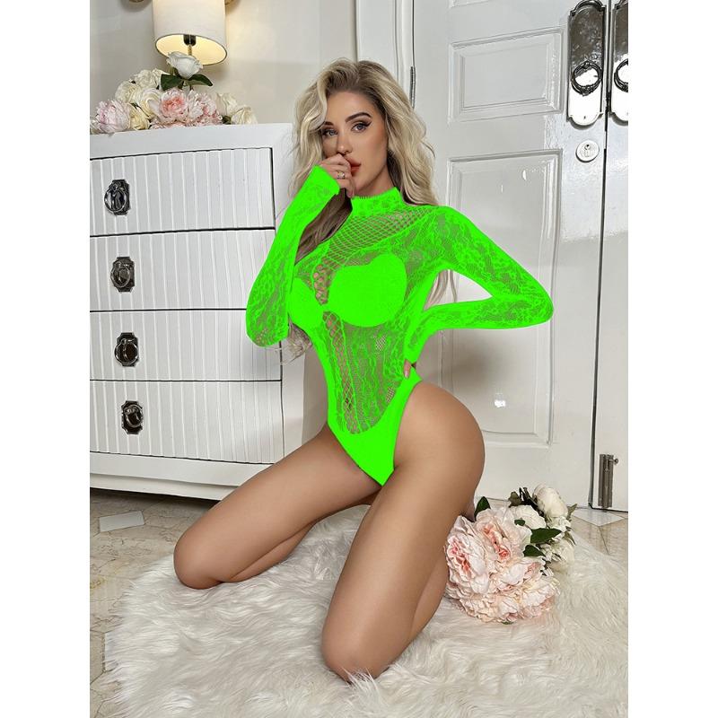Sexy underwear bikini onesie long-sleeved mesh coat hollow backless hip skirt