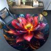 Lotus Round Area Rug,Carpet Rug for Living Room Bedroom Sofa Playroom Decor,Non-slip Floor Mat