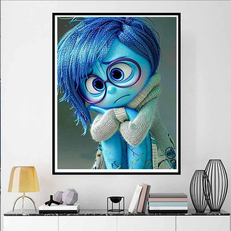 Disney Diamond Painting Inside Out Plush Healing Illustration Diamond Mosaic Cross Stitch Diamond Inlaid Room Decoration Gift