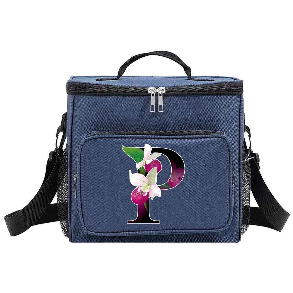 Mittagessenbox Isolierte Lunchtaschen Tragbare Handtasche Wasserdichte Organizer-Tasche Thermokühlbox Lebensmittelaufbewahrungsboxen Blumenfarbserie