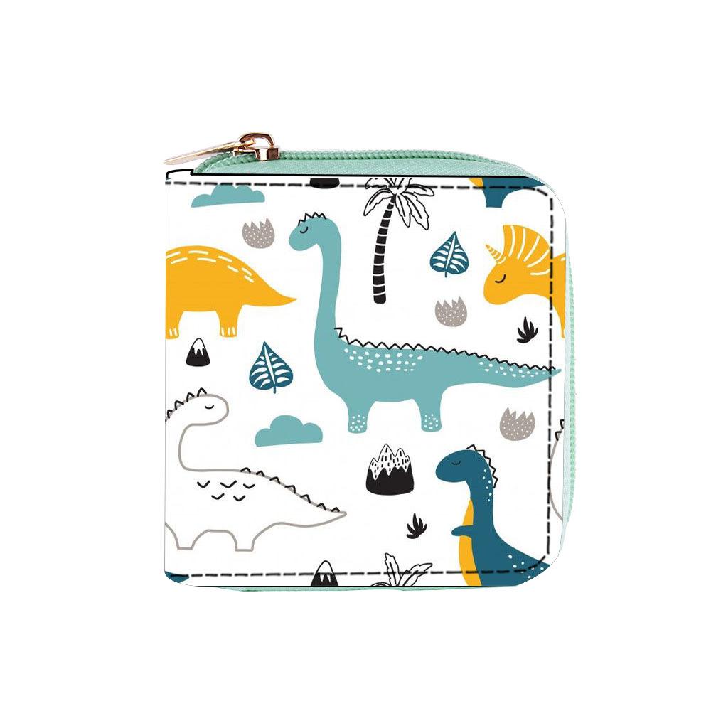 Short dinosaur zipper small wallet, children's bag wallet clutch bag