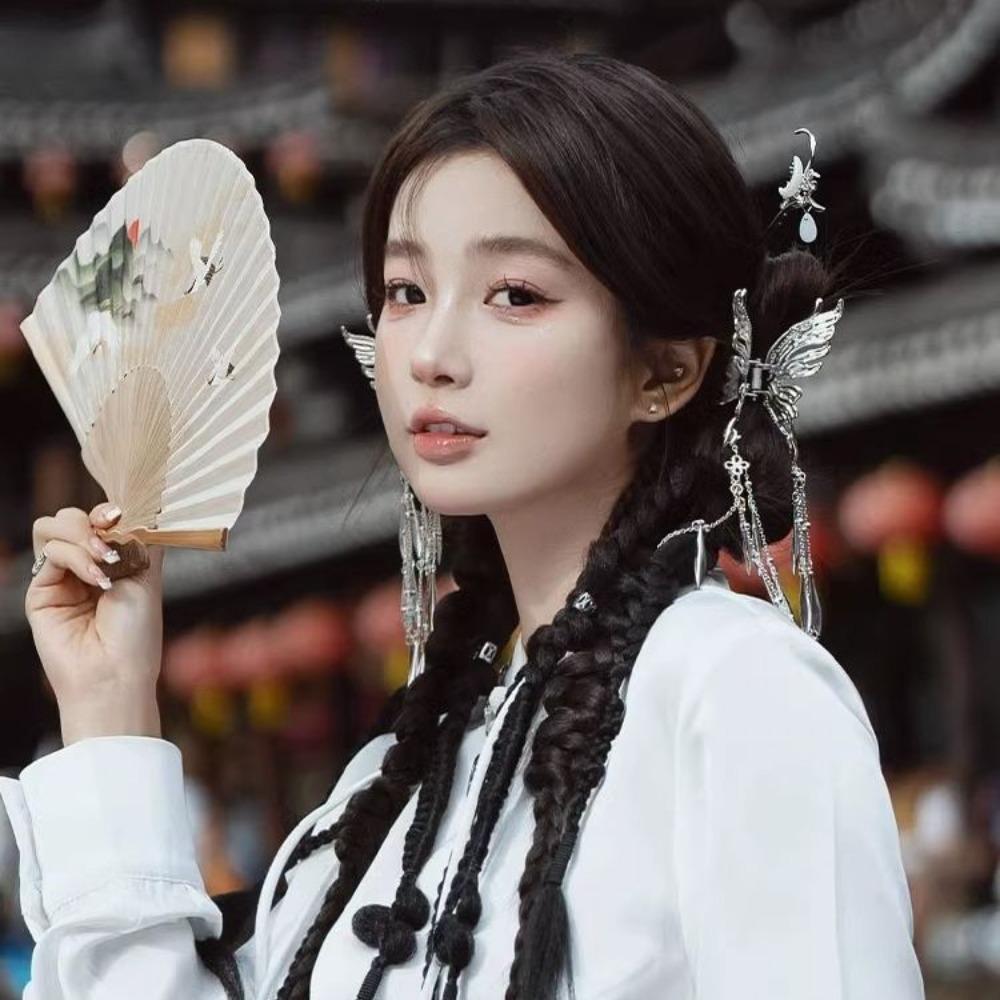 

Ретро-бабочка для волос Коготь Серебристые зажимы для волос Модные аксессуары для волос