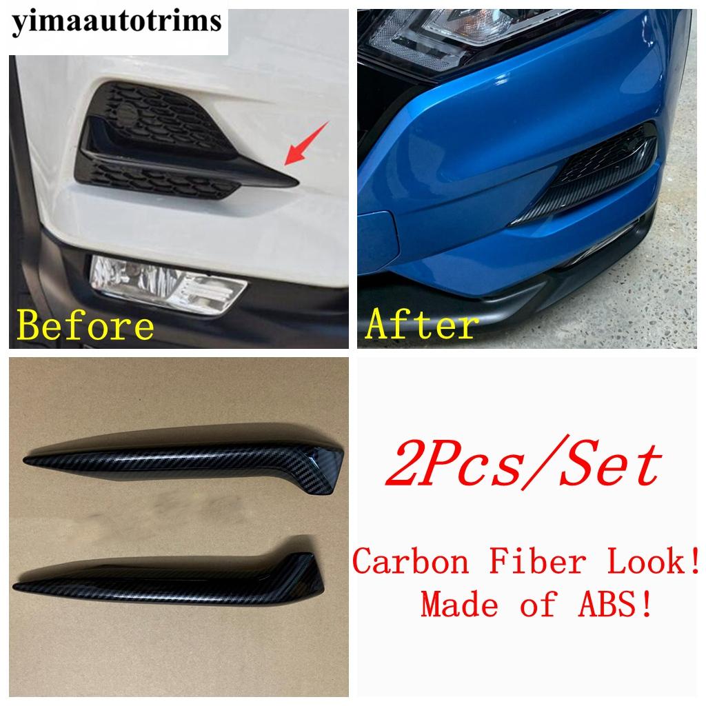 Front Rear Fog Light Lamp Eyelid Eyebrow Cover Trim ABS Chrome / Carbon Fiber Accessories For Nissan Qashqai J11 2018