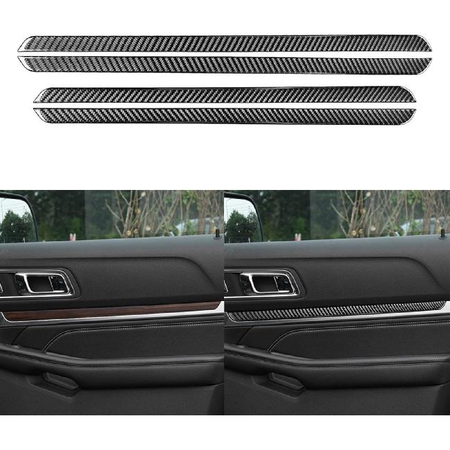 Real Carbon Fiber Car Central Navigation Screen Panel AC Outlet Vent Frame Sticker Compatible with Ford Explorer 2013 2014 2015 2016 2017 2018 2019