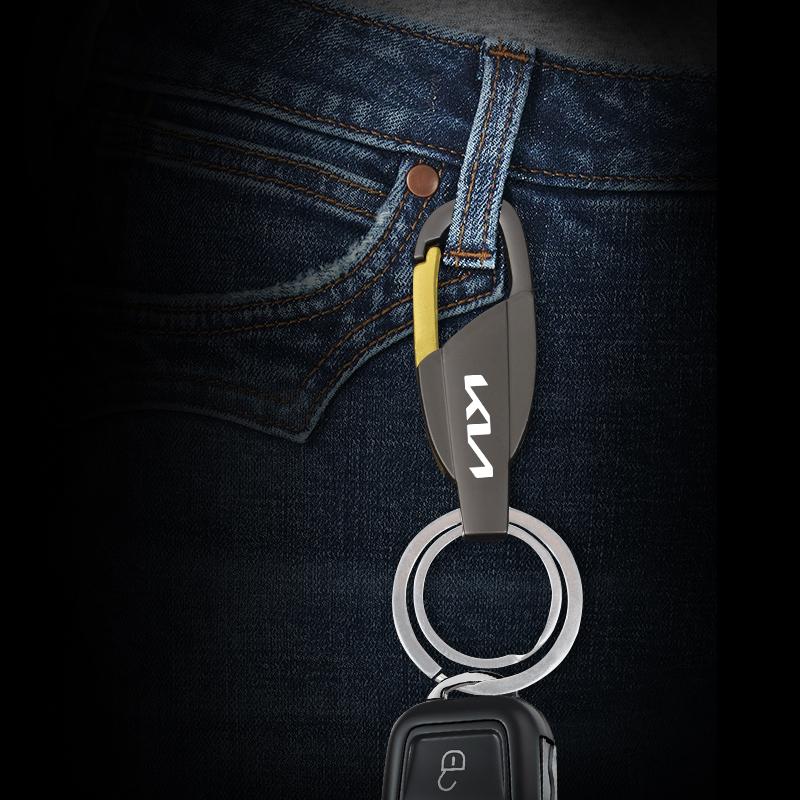 THCR5 1Pcs Car Key Accessories Zinc Alloy Keychain Ring For KIA RIO Sorento Ceed K5 Stinger Niro EV6 EV9 Soul Cerato Stonic Carnival