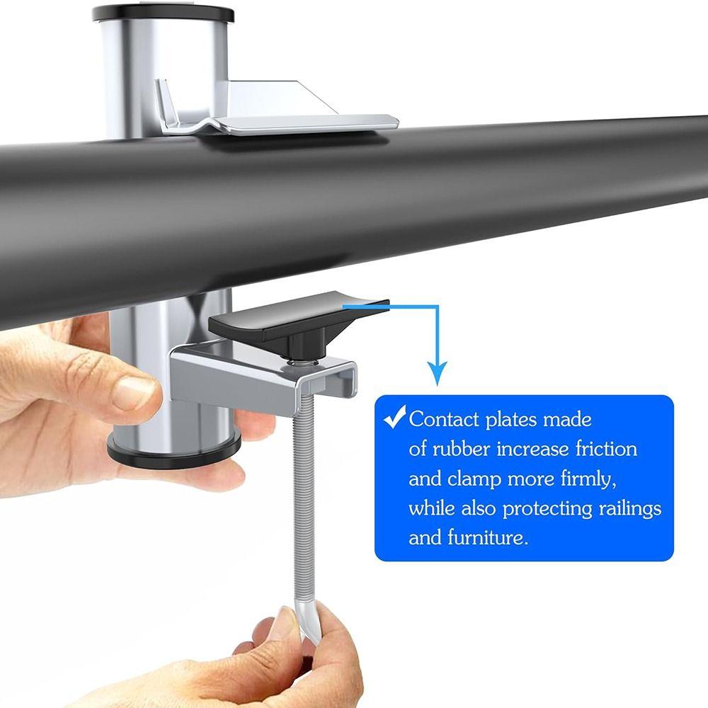 Easy To Install Patio Umbrella Holder Heavy Duty Deck Umbrella Stand Durable Parasol Clamp  Camping