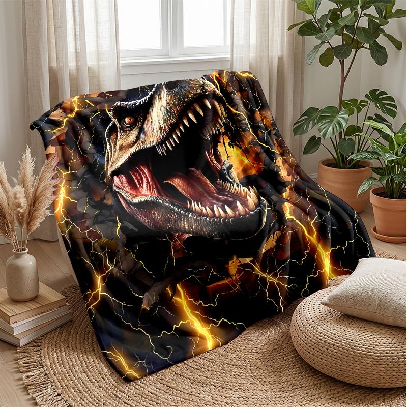 Fantasy Dinosaur World Theme Blanket Lightweight Warm Flannel Blanket Decorative Throw Blanket for Home Decoration