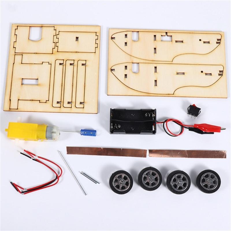 STEM Toy Kits Wooden Car Kits DIY Science Experiment Set Wooden Building Project Early Education Invention Materials