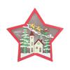 Stjärnformad Träprydnad Juldekorationer Hantverk med LED-ljus för Matsalsbord