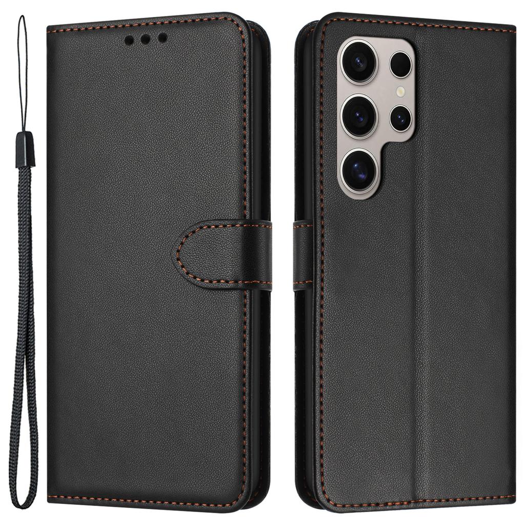 For Samsung Galaxy S24 Ultra Case Stand Leather Wallet Phone Cover with Strap