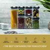 7Pcs/Set Square Containers Pantry Airtight Food Storage Jars Organization Sealed