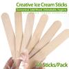 50/100pcs Ice Cream Sticks Wooden Popsicle Sticks Hand Crafts DIY Wooden Decoration  BJL003
