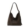 Vintage Versatile Commuter Tote Bag Women's Large Capacity Underarm Bag Suede Shoulder Bag Handbag