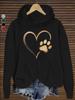 Heart Outline With Paw Print Women's Hoodies