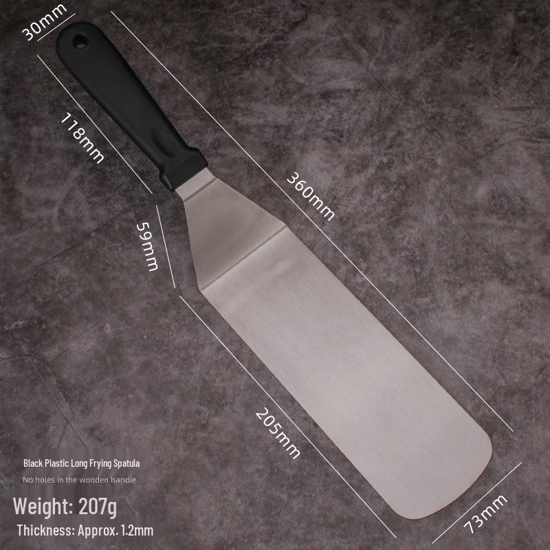 Wood Handle Stainless Steel Multi-purpose Cooking Spatula for Frying and Teppanyaki