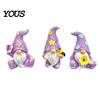 Resin Dwarf Figurines for Patio Balcony Halloween Gnome Statue, Spring Butterfly Bird Flower Decorative Desktop Accents Home Figurine Garden
