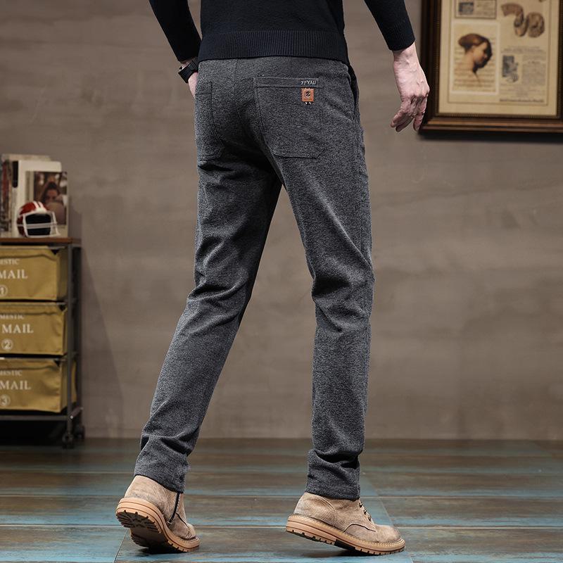 

Мужские повседневные брюки из бархата с эластичной резинкой на талии из шенилла - плотная шерсть с начесом, свободный крой для осени/зимы Regular; 33 серый