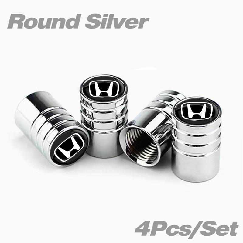 4PCS Metal Car Wheel Tire Valve Caps Stem Cover Car Accessories For Honda Civic XR-V HR-V City Accord Odyssey Spirior CRV Jazz akg256