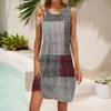 Women's Summer Casual U Neck Printed Sleeveless Dresses