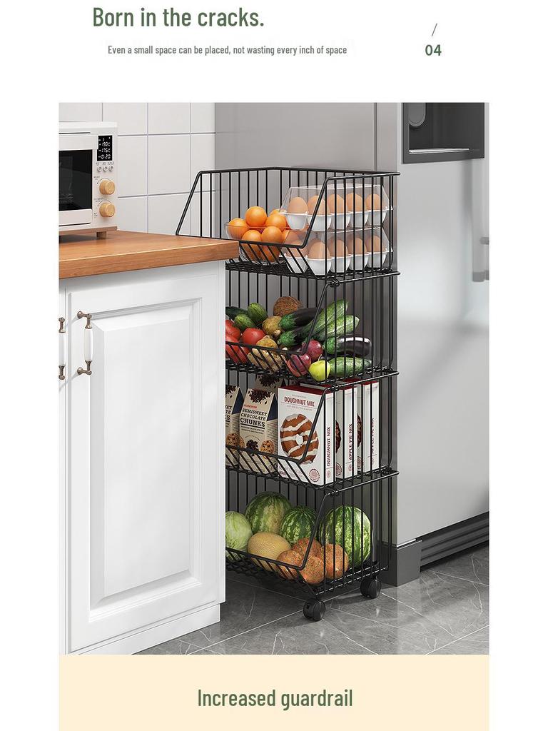Multi-Layer Floor-Standing Kitchen Rack for Vegetables & Fruits