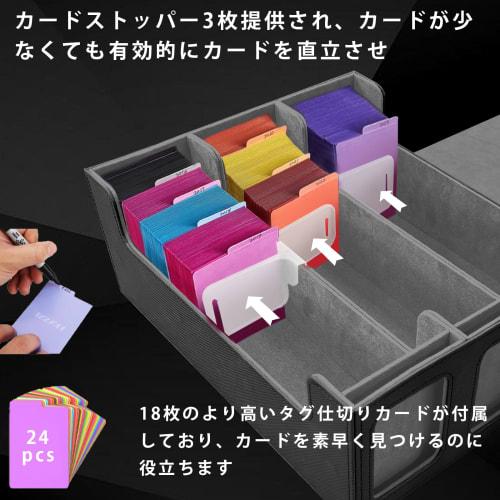 Amonel Deck Case, Trading Card Case, PU Leather, 3-Column Storage, 2100+ Cards, Large Capacity, 3 Compartments, 24 Dividers with Labels, Compatible Wi