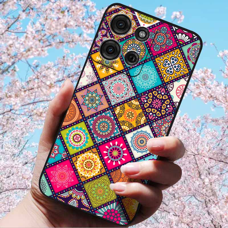 For Motorola Moto G15 4G/ G15 Power/G75 5G 3D Relief Flower Emboss Soft Silicone Cases Back Cover with 3D Flower Patter for G15