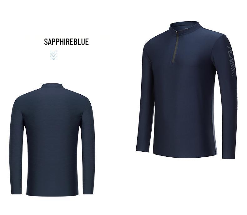 Men's Autumn/Winter Slim Fit Quick-Dry Half-Zip Long Sleeve Sports Top