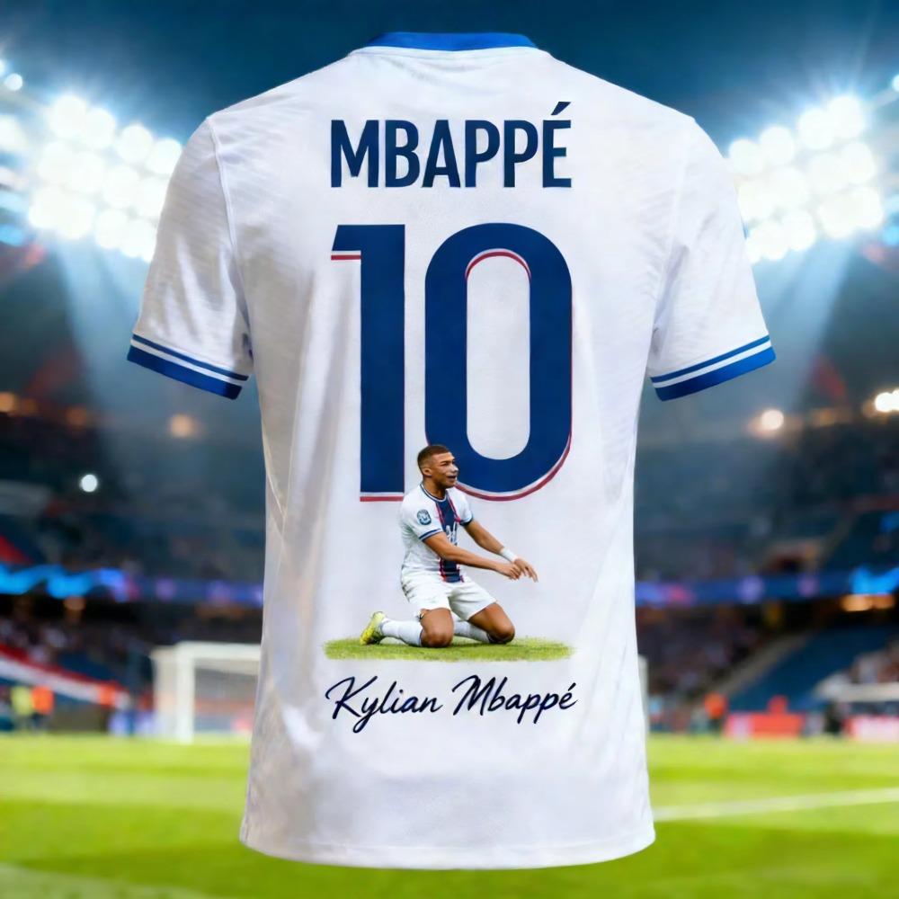 Nuova Maglietta T-shirt Famiglia Mbappé Stampa 3D Estiva Maglia da Calcio - Asciugatura Rapida e Traspirante Adatta per l'Abbigliamento Sportivo