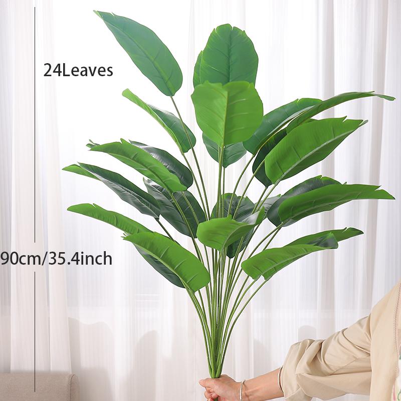 1pc Large Tropical Palm Tree Artificial Plants Fake Banana Plants Leaves Real Touch Plastic Monstera For Home Garden Party Decor