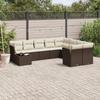 VidaXL Garden Lounge Set with Cushions 10 Pcs, Patio Sofas, Patio Furniture Set, Outdoor Furniture, Brown 3250032