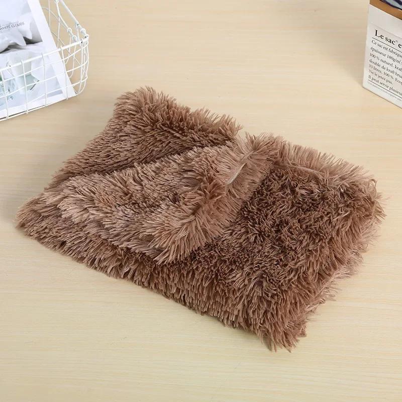 Fluffy Mat Long Plush Pet Blanket Cat Sleeping Mats Puppy Winter Warm Thin Kennel Cushion Soft Covers for Large Dogs Mattress