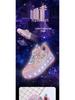 2024 Girls' LED Leather Roller Shoes: Double-Wheel, Removable, Children’s Skating Sneakers