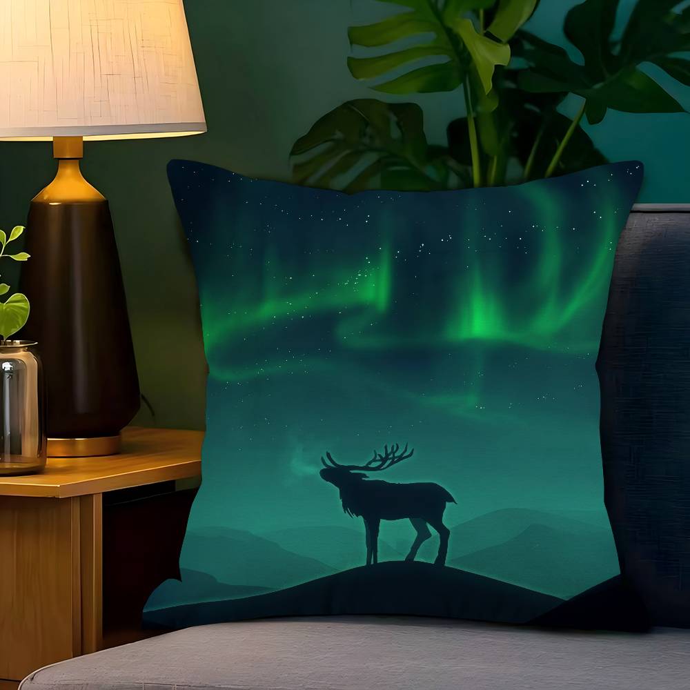 Nature Aurora Beauty Personalized Picture Text Home Decorative Pillows Household Gifts 45X45Cm