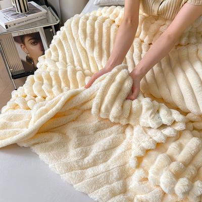 Nordic Faux Rabbit Fur Blanket Summer Thin Air Conditioner Blanket for Kids