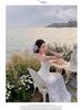 French Elegant Green Mesh Spaghetti Strap Waist-Cinching Dress - Stunning Slimming Long Summer Style for Women 2026