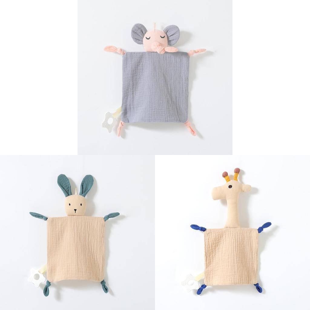 Baby Cotton Muslin Comforter With Plush Rabbit And Rabbit For Newborns