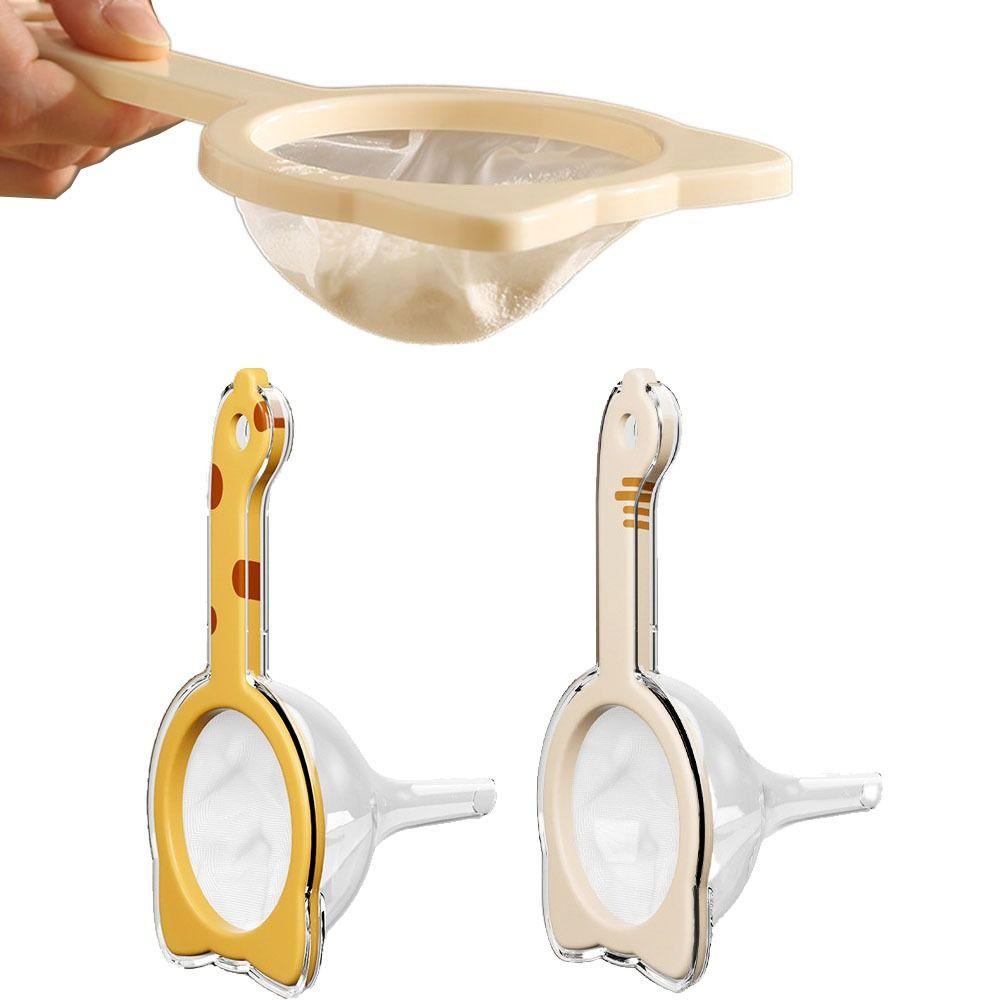 

120 Mesh Kitchen Oil Funnel with Filter 2 in 1 Juice Strainer Food Grades Mesh Flour Sieve Coffee білий