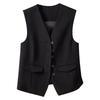 Damen Business Weste V-Ausschnitt Ärmellos Einfarbig Einreihig Business Pendeln Stil Strickjacke Anzug Mantel