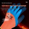 Warm Waterproof All-Rubber Winter Gloves - Fleece-Lined, Non-Slip, Wear-Resistant for Construction