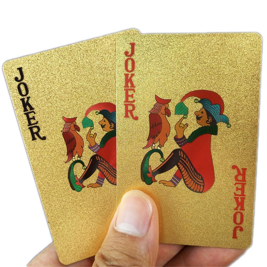 55Pcs Golden Plastic Poker Cards Set, Gold Foil Playing Cards For Magic Tricks & Entertainment, Durable Waterproof Casino Cards