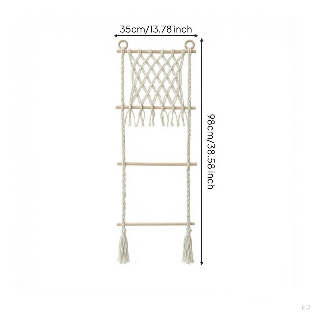 Macrame Wall Hanging with Pockets Boho Macramé Organizer Natural for Children
