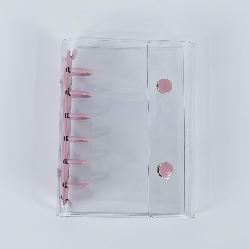 A7 Double Snap Clear PVC Photo Album Soft Binder with Colorful Inserts for Scrapbooking Sticker Organizer Instax Mini Sheets