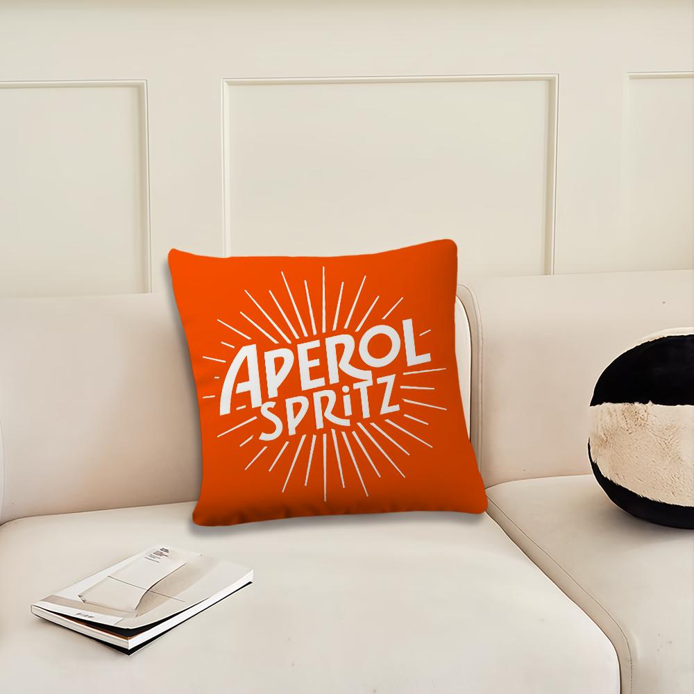 Aperol Spritz Logo Cushion Cover Cushion Room Bedroom Headboard Sofa Living Backrest Nap Time Pillow Case
