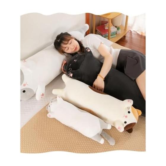 Demanca Cat Plush Pillow, Large Cat Hugging Pillow, Cute Soft Sleep Soothing Real Giant Wrap, Girlfriend Kids Birthday Present Washable Animal Cushion