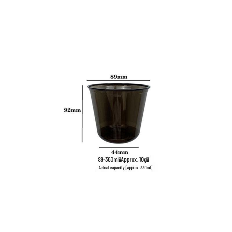 High-Value Black PET 400ml Cold Drink Cup, U-Shaped for Coffee and Milk Tea. 50 sets