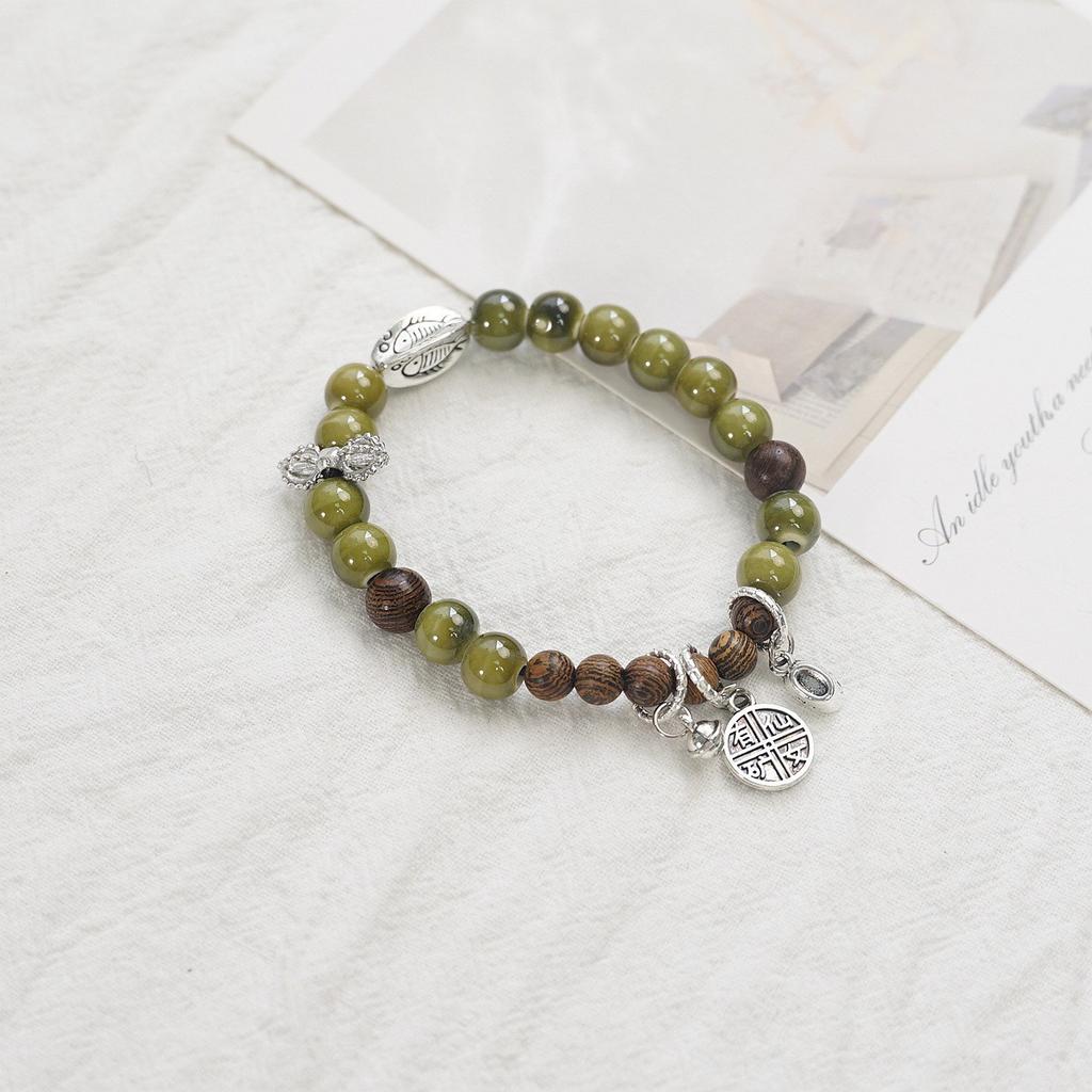 Ceramic beaded bracelet small fresh ancient style national style simple bracelet summer